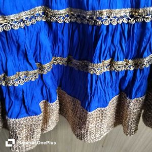 Royal Blue Heavy Zaria Embroidered Mermaid Skirt