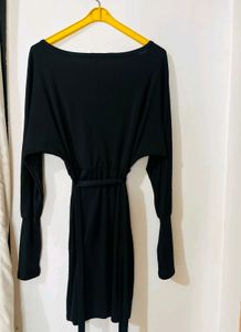Black Pearl Embellished Mini Dress