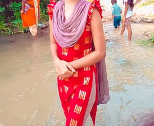 Red Kurti Golden Printed