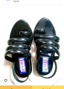 Black Jelly Sandals With Frock Kurta And Jeans