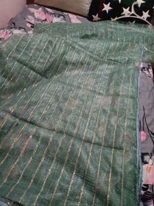 BRAND NEW DESIGNER (Green And Pink Saree)
