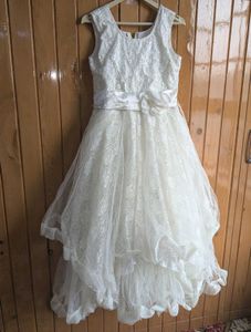 Elegant White Lace Dress for Girls ✨