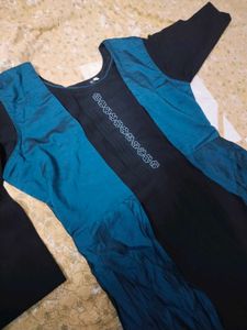 Stylish Black &amp; Teal Kurta