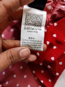 SHEIN Confetti Heart Print Flounce Sleeve Dress