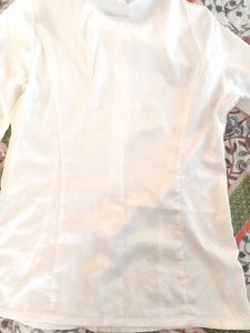 New Cotton Silk Off White Formal Shirt For Women