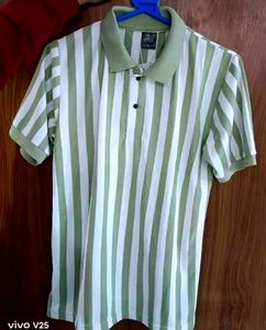 Striped Polo Neck Tshirt