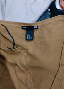Hnm Basic Brown Button Up Cardigan Sweater