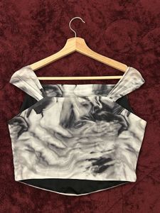 Black Floral Print Top