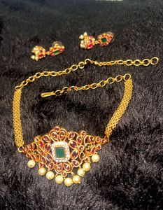 Gold -Plated Pearls Beaded Jewellery Set