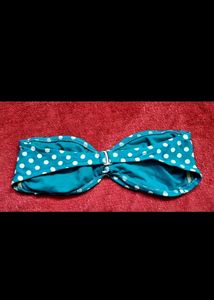 Blue Polka Dot Bandeau Top