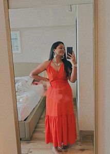 Strappy Orange Coral Dress