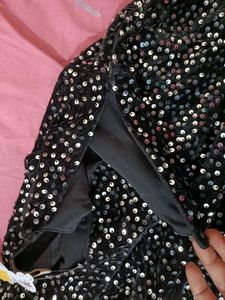 Bodycon Black Sequence Dress For Parties
