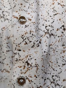 White Cotton Printed Shirt