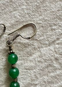 92.5 Silver Jade Bead Earrings