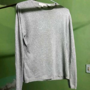 Ann Taylor Sparkly Long Sleeve Top
