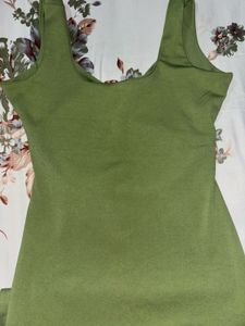 Olive Green Bodycon Midi Dress