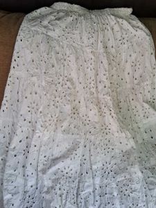 White Eyelet Maxi Skirt