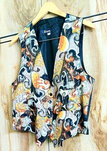 Vintage Abstract Pattern Vest size-38