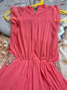 Stylish Festive Coral Womens Gown