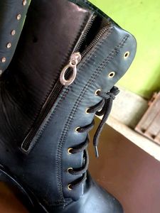 Black Wedge Heel Boots