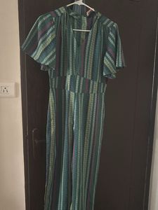 Patterned Green Jumpsuit