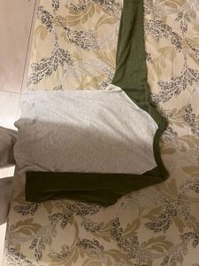 H&amp;M White &amp; Green Top