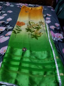 Super Tricolour Soft Georgette Saree