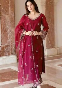Emrodery Maroon Kurta Set AllSize Available