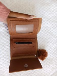 Brown Wallet with Bow Detail