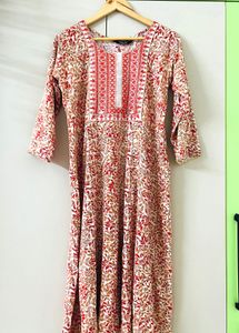 Floral Orange Print Kurta