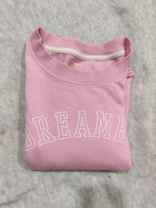 Pink Graphic Crop Sweatshirt | Relaxed Fit