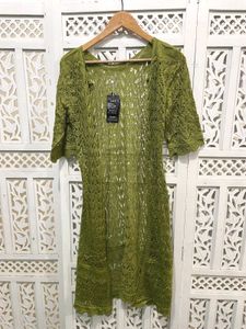 Boho Green Crochet Dress A
