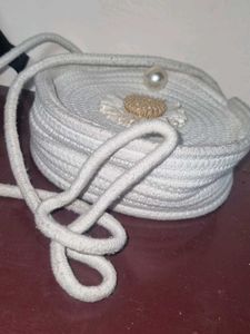 Jute Sling Bag With Pearl