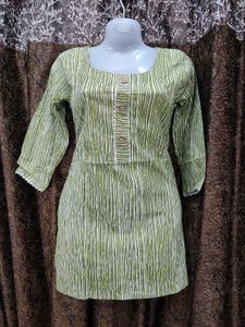 Green Printed Short Kurti