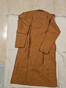 L Golden Orange Formal Kurta With Churidar