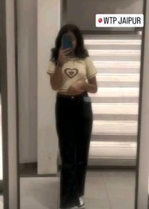 Heart Graphic Crop Top & Black Jeans