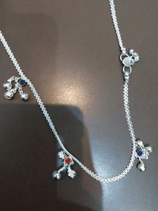 Silver Anklet with Charms