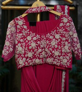 🩷 Pre-drapped Saree(Handwork Blouse)🩷