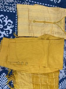 Vibrant Yellow Zari Suit