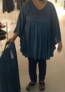 Blue kaftan style  tunic Top