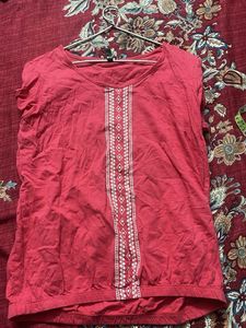 pink Embroidered Top