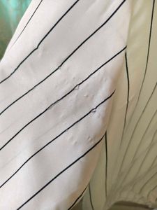 Striped V-Neck Top Defective piece