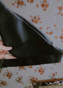 Black Faux Leather Waist Bag