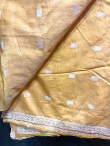 Elegant Yellow Saree 100% Cotton