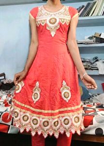 Beautiful Gown With Churidar Pant