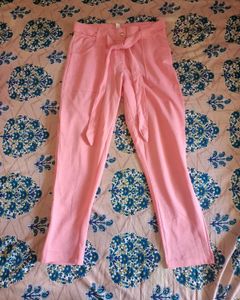 Pink Tie-Waist Pants