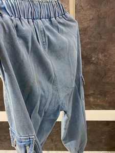 Light Wash Denim Cargo Joggers