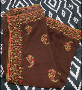 Brown Embroidery Saree