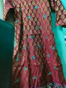 Elegant Embroidered Banarasi Kurta Set