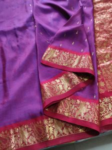 Elegant Purple and red silk Saree